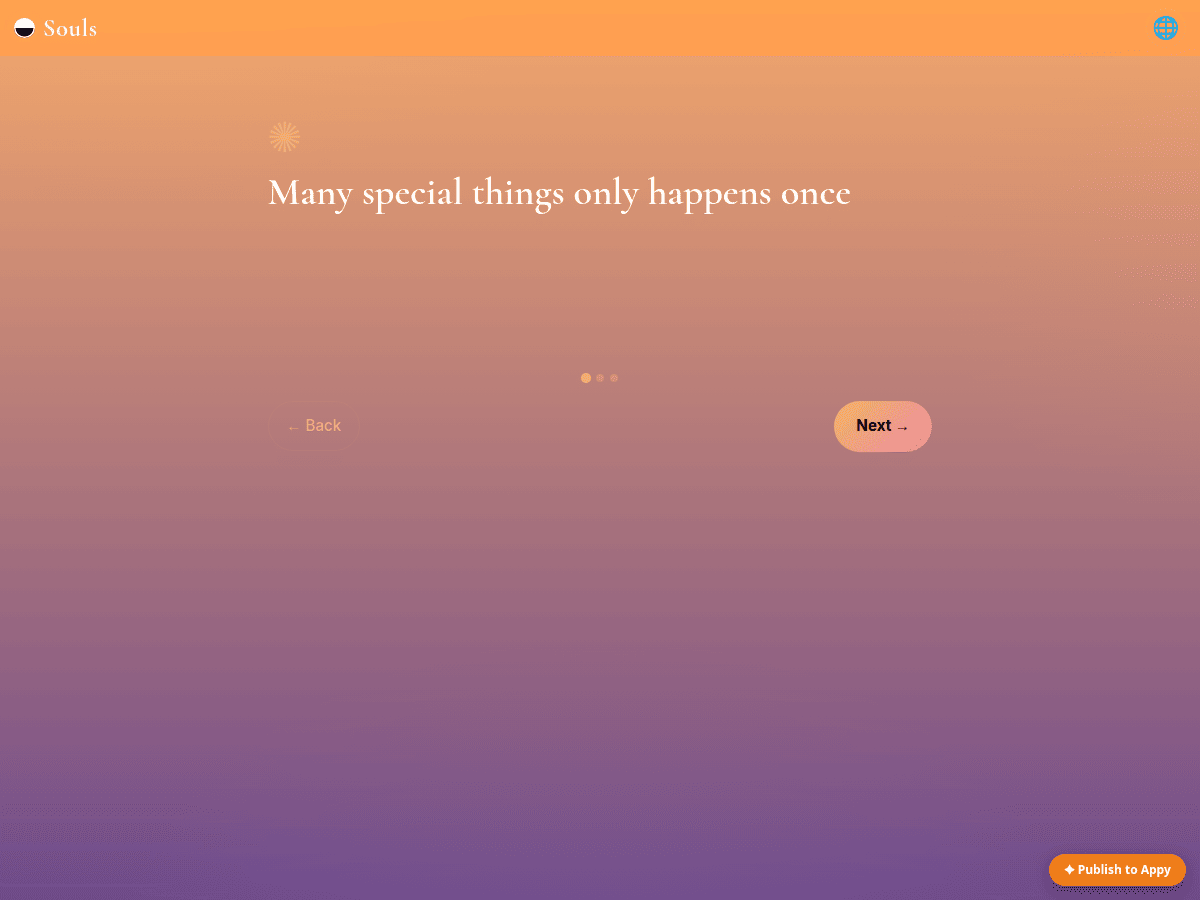 Souls landing page