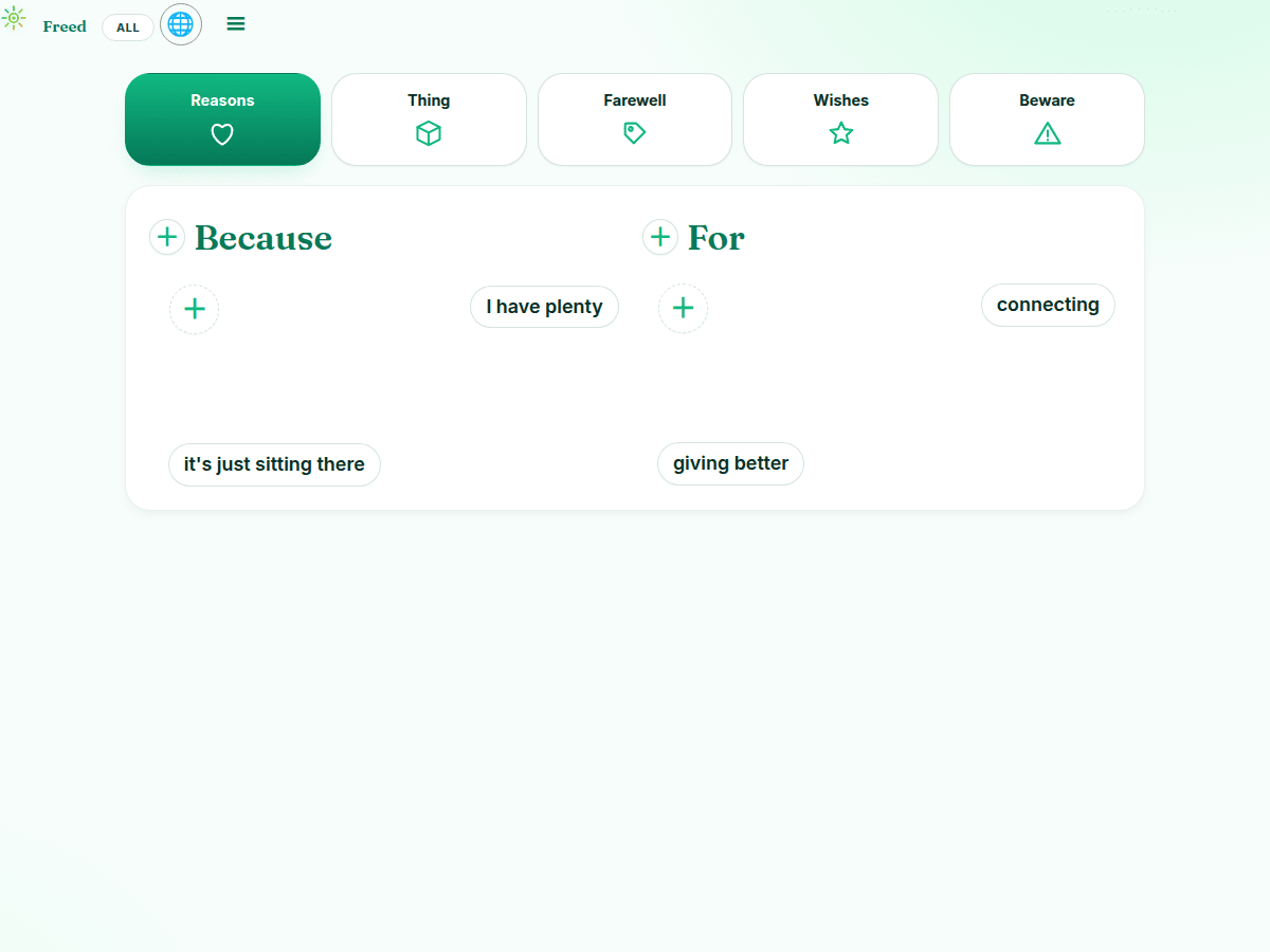 Freed landing page