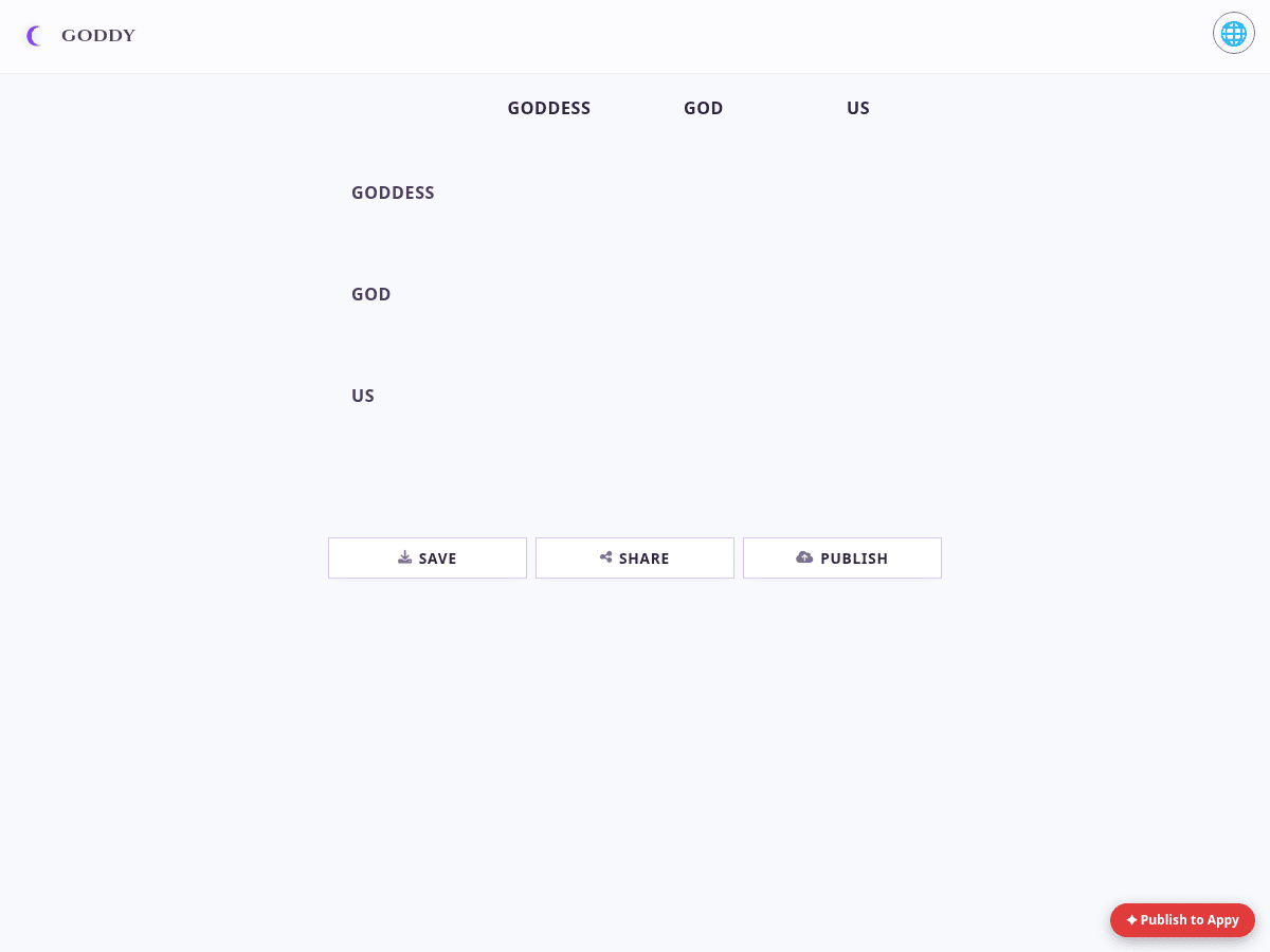 Goddy landing page