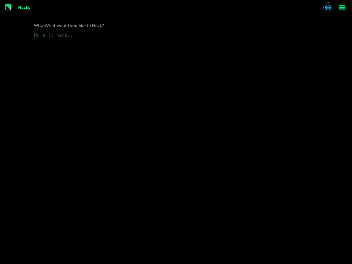 Hacky landing page