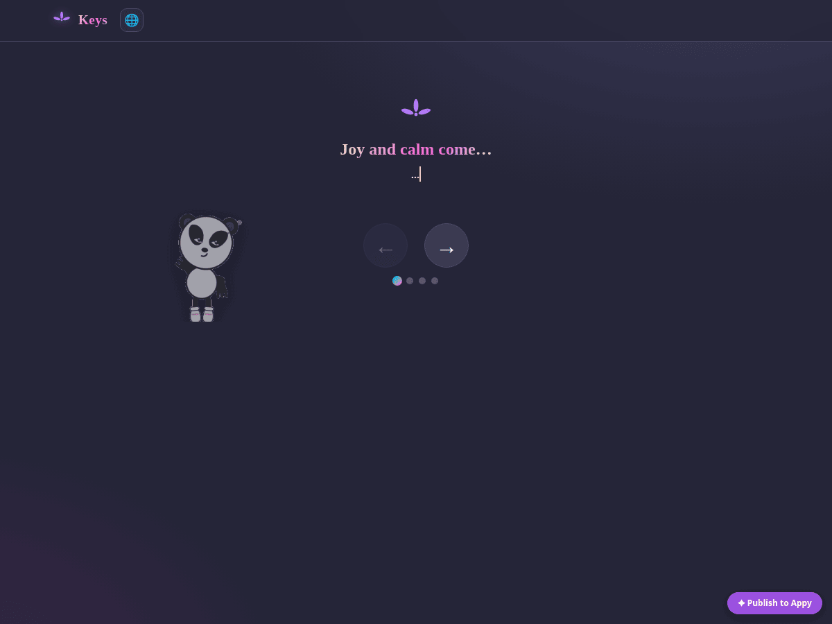 Keys landing page