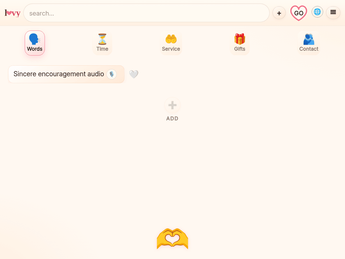 Lovy landing page