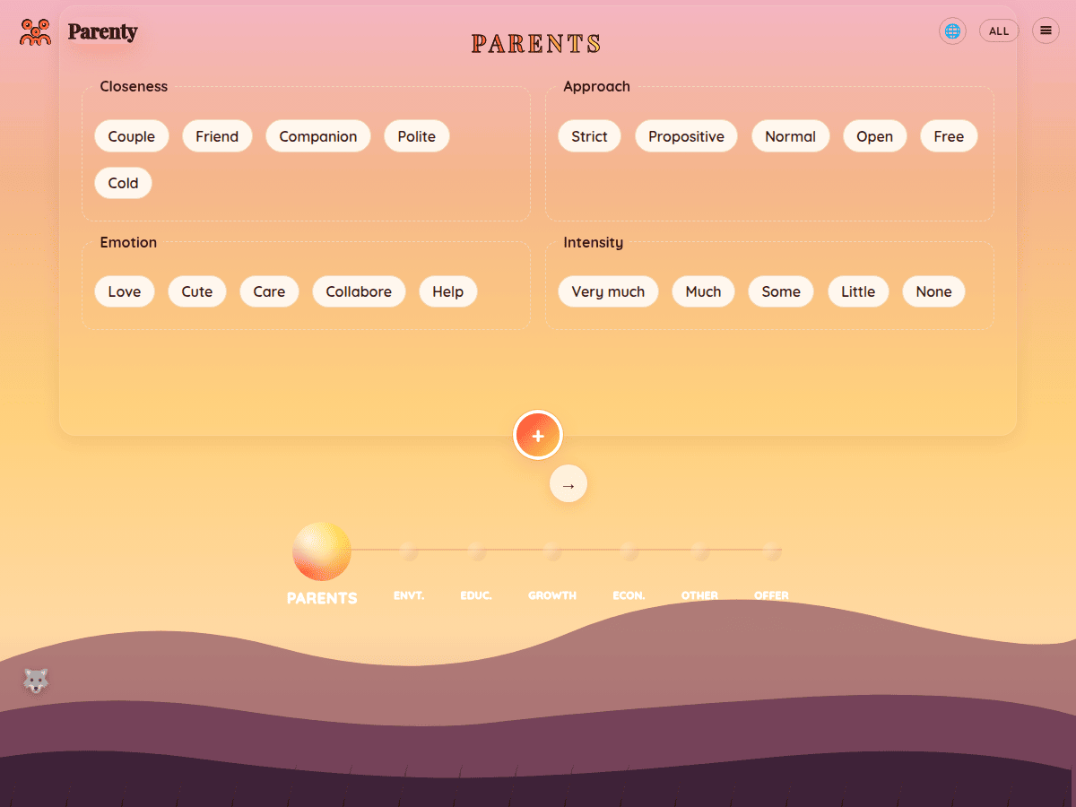 Parenty landing page
