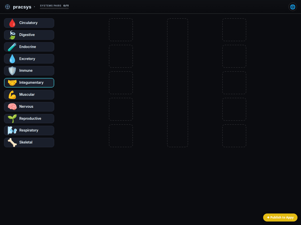 Pracsys landing page