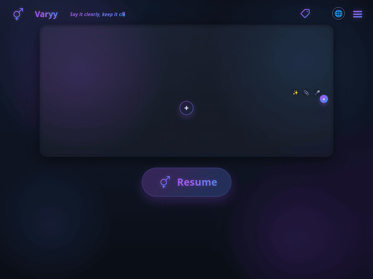 Varyy landing page