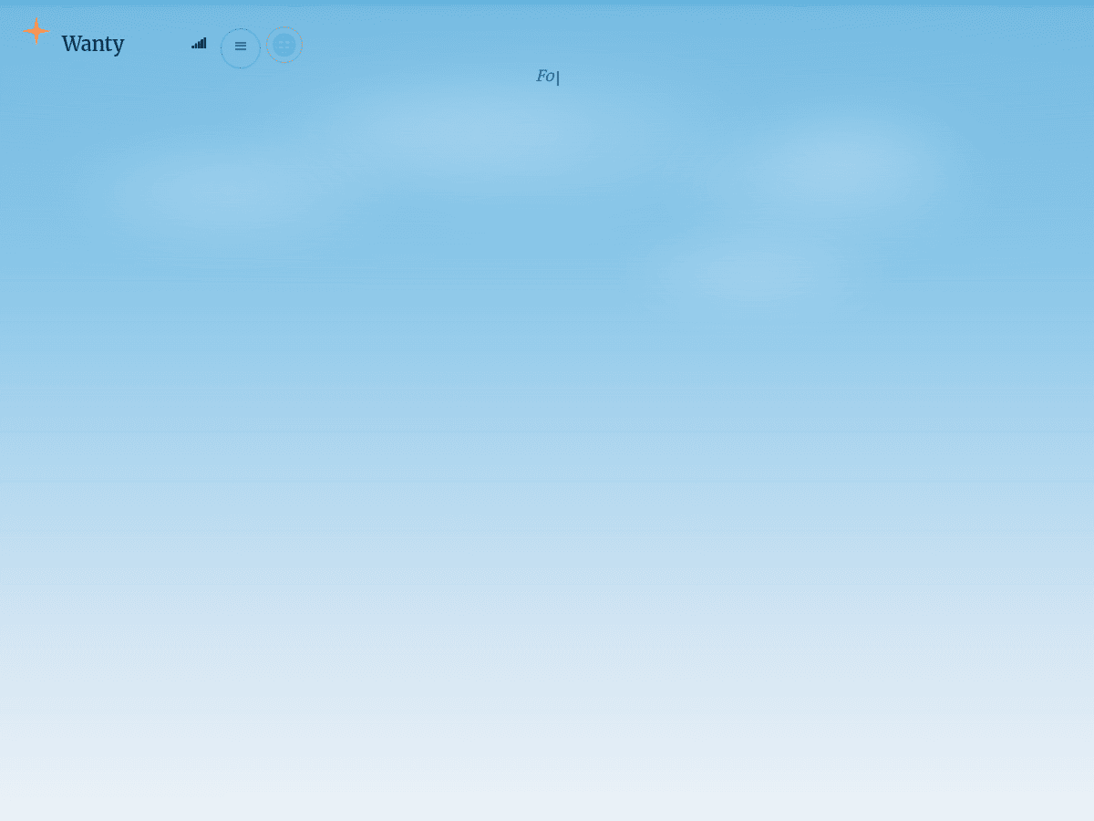 Wanty landing page